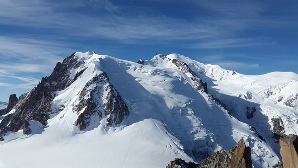 Mont Blanc, the highest mountain in the Alps